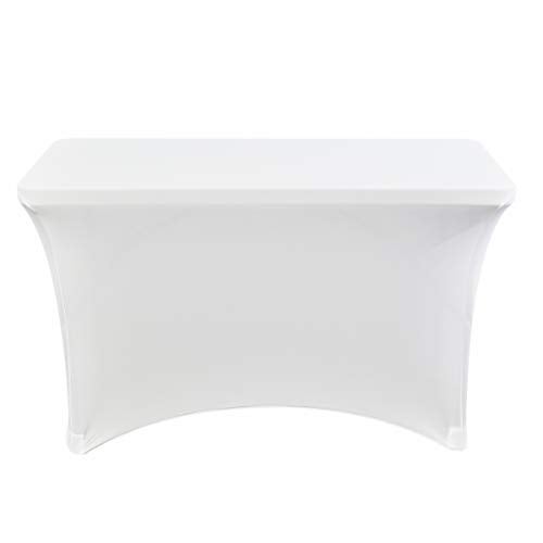 Iceberg iGear Stretch Fabric Table Cover, Fits 4' Table, Polyester/Spandex, White, 24" W x 48" L - Image 5