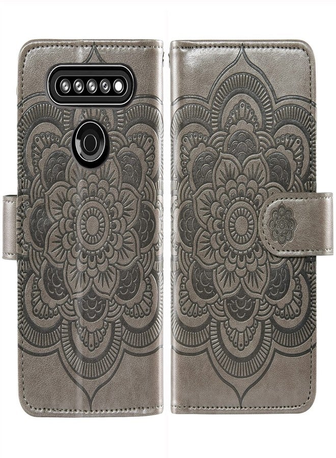 أسو ويش جراب هاتف Asuwish لهاتف LG K51/Reflect LTE/Q51، غطاء محفظة مع واقي شاشة من الزجاج المقوى وحامل بطاقات ائتمان قابل للطي، هاتف LGK51 K 51 51K L555DL 2020 LGK51Phone LG51Cases للنساء والرجال، رمادي - Image 5