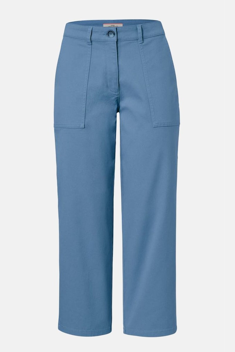 Tchibo Women Straight Leg Crop Chino Pants, Blue - Image 3