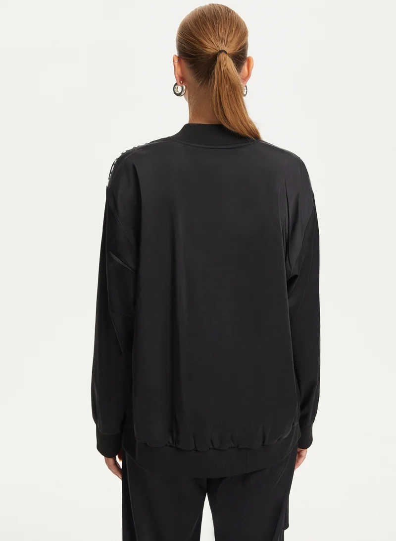 Nocturne Trocque Satin Bomber Jacket