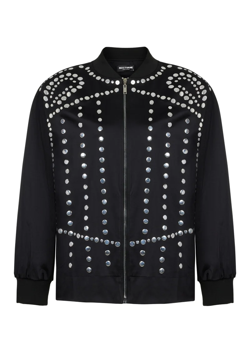 Nocturne Trocque Satin Bomber Jacket