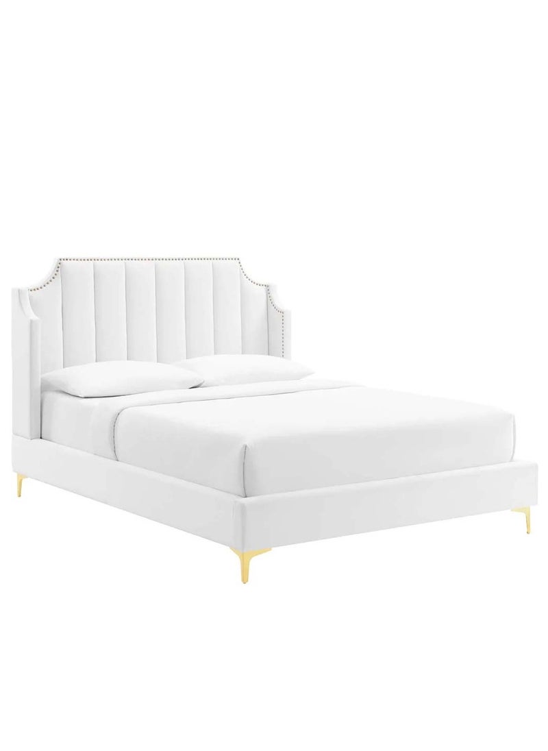 Daniella Channel Tufted Bed with Spring Mattress 160x200cm Queen size Bed in White Color - pzsku/ZF0E895F0DFD22E51497CZ/45/_/1717313835/0019ab00-fbbf-4e19-8ba1-bfb4f88c2bfc