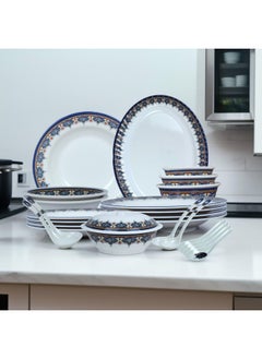 Melrich Melrich 26 Pcs Melamine Dinner Set Dinner Plate Soup Plate Bowls Serving plate Ladle Dishwasher safe Light Weight  - Image 2