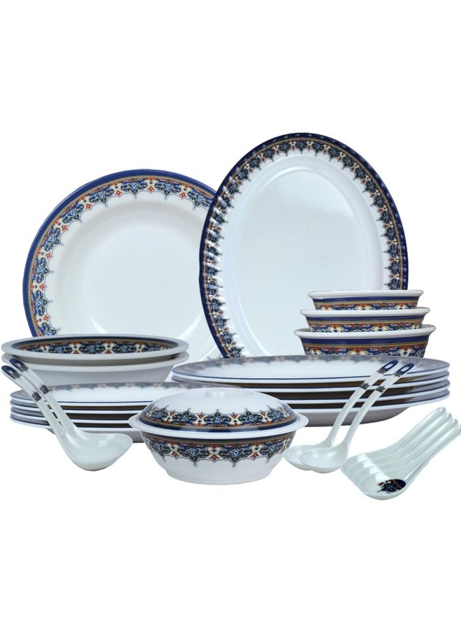 Melrich - Melrich 26 Pcs Melamine Dinner Set Dinner Plate Soup Plate Bowls Serving plate Ladle Dishwasher safe Light Weight - Image 1