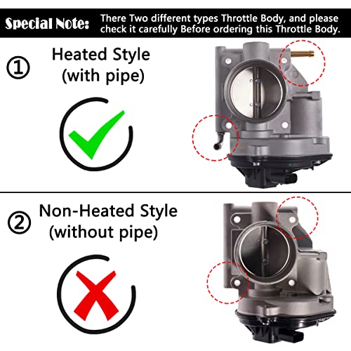 AUQDD S20025 Fuel Injection Throttle Body (Heated Style,with pipe) Fit For 2005 2006 2007 Fo-rd Five Hundred (500), Freestyle /2005-2007 Mer-cury Montego (Replace # TB1016 6F9Z9E926A 5F9Z9E926AA) - Image 2