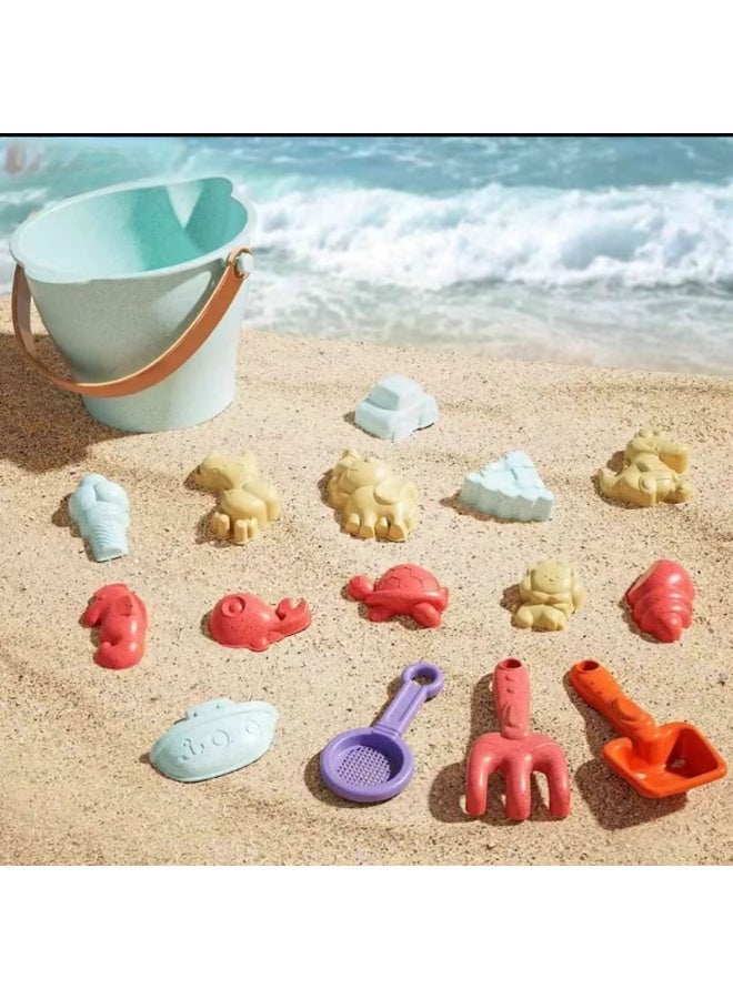 طقم لعب شاطئ للأطفال فيه 8 قطعة، دلاء ومجارف وأدوات للعب بالرمل والماء على البحر، مصنوع من الخيزران مقوى، مصمم خصيصاً للأطفال للحفر واللعب بالماء والرمل، مناسب بزاف للبحث عن الكنوز واللعب على الشاطئ - Image 4