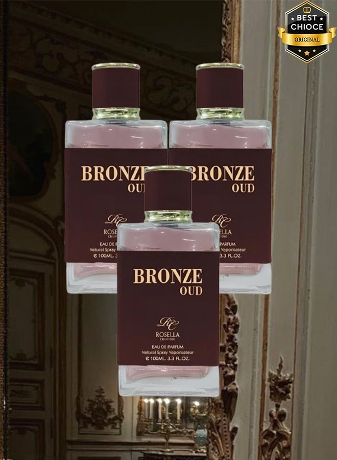 روزيلا 3 قطع عطر برونز عود للجنسين 100 مل - Image 1