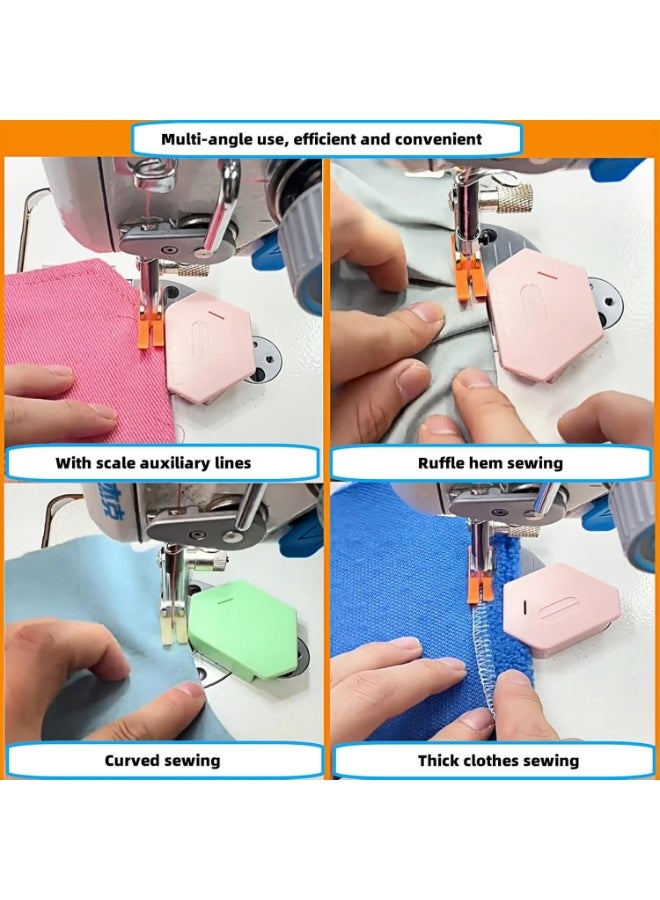SUNSAR Magnetic Seam Guide for Sewing Machine, 3-Piece Set, Polygonal Design with Scale - Image 3