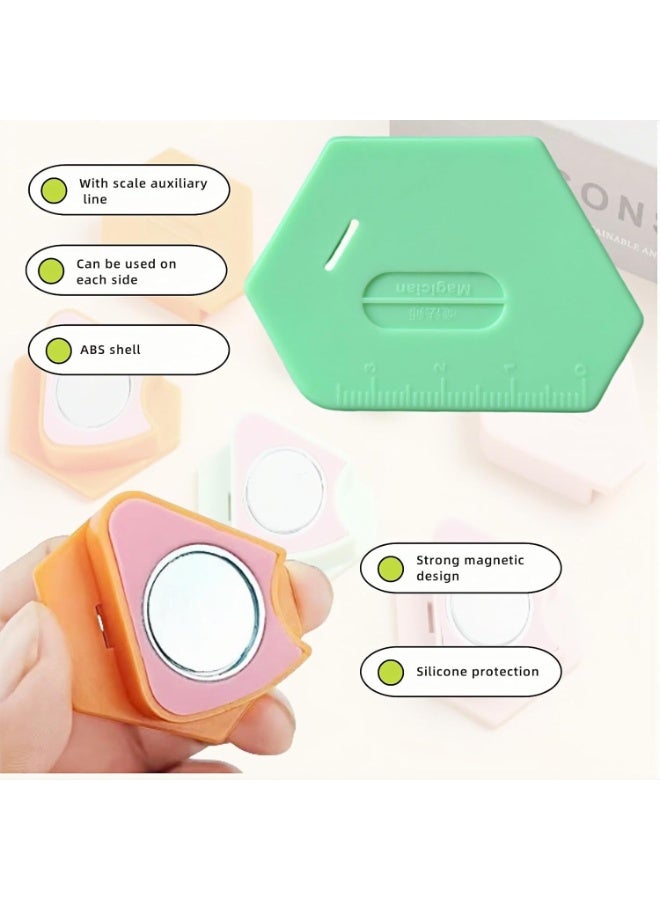 SUNSAR Magnetic Seam Guide for Sewing Machine, 3-Piece Set, Polygonal Design with Scale - Image 4