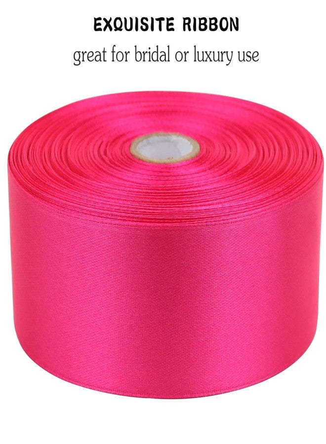 RIUNBB Hot pink Solid Satin Ribbon 1-1/2 Inch 50 Yards Solid Polyester Fabric Ribbon for Gift Wrapping Wedding Christmas Baby Shower Birthday Party Decoration Handmade Immortal Flower Craft - Image 4