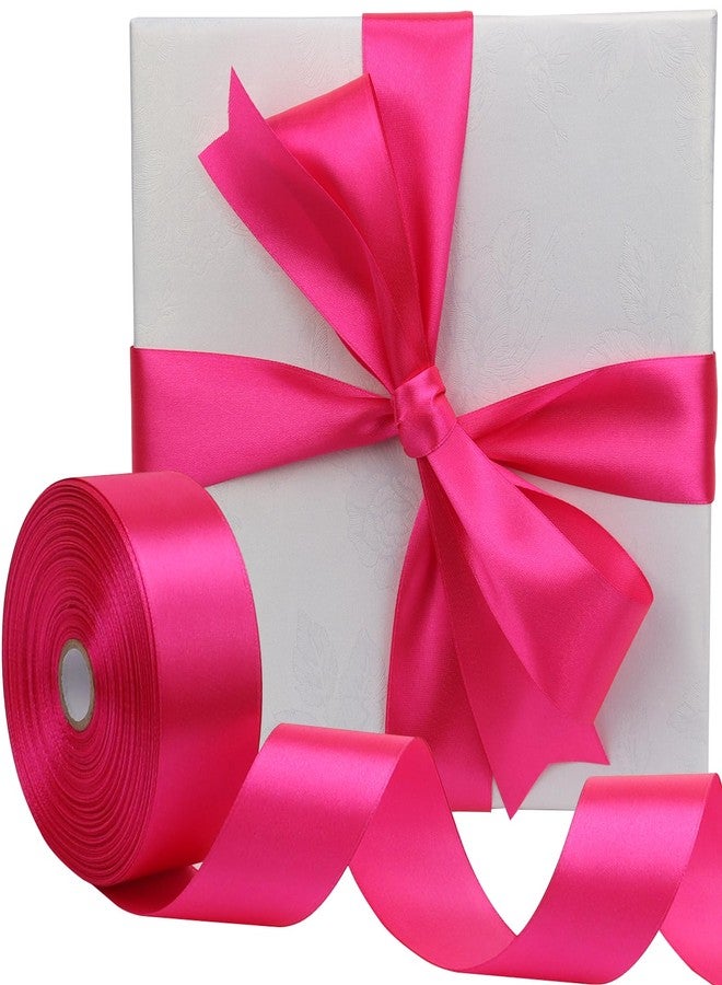RIUNBB Hot pink Solid Satin Ribbon 1-1/2 Inch 50 Yards Solid Polyester Fabric Ribbon for Gift Wrapping Wedding Christmas Baby Shower Birthday Party Decoration Handmade Immortal Flower Craft - Image 5
