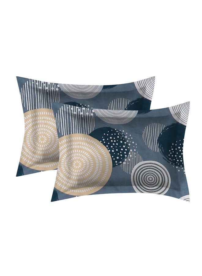 RD TREND Presents Luxurious Glace Cotton Super Soft 210 TC 360° Elastic Fitted Bedsheet King Size (78X72X8 Inch) with 2 Pillow Covers, Color -Grey Gold, Pattern-Circle - Image 3