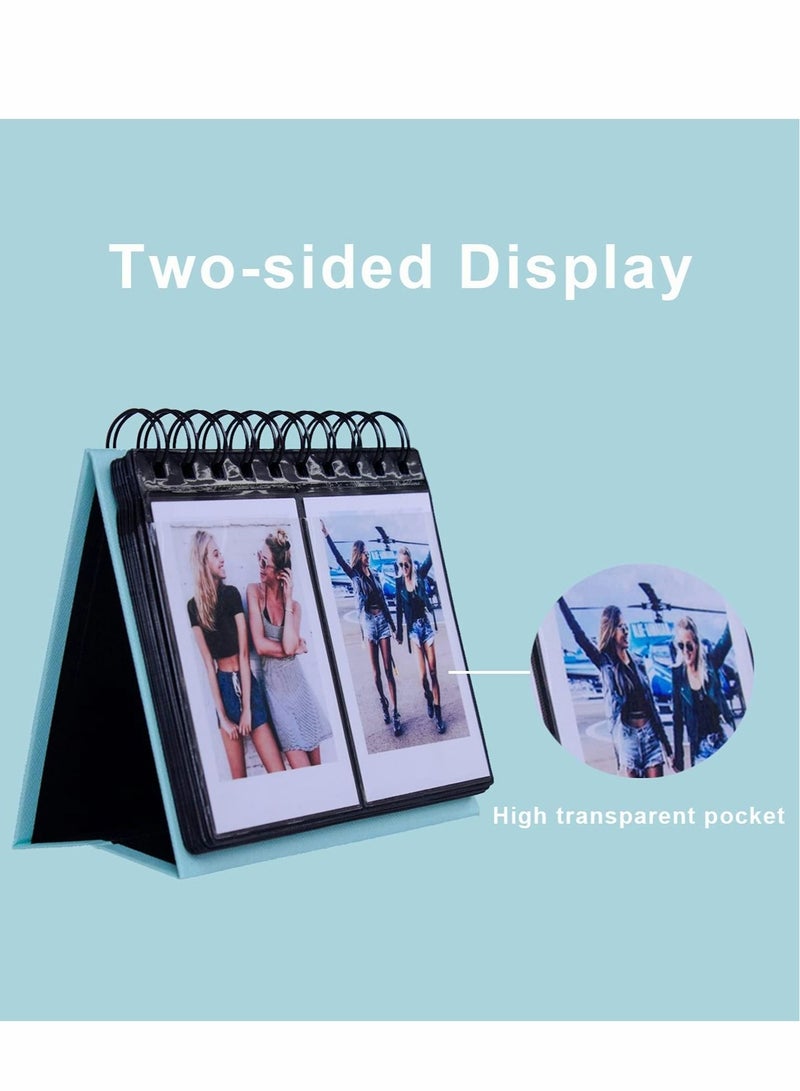 Captaintech 68 Pockets Mini Photo Album for Instax 7s 8 9 25 26 50s 70 90 Instax SP 1 Polaroid PIC300P Z2300 LG PD 233 239 Name Card (Blue) - Image 4