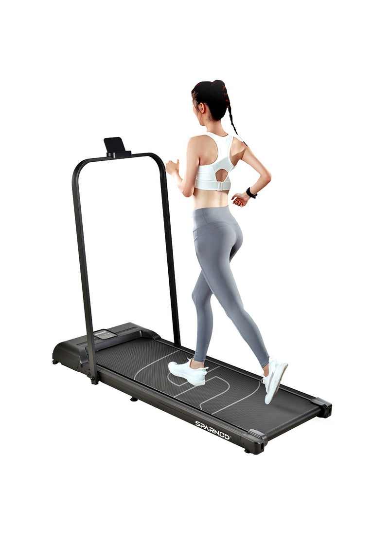 Sparnod Fitness - Fitness Sth-3005 Walking Pad Foldable Treadmill For Home - No Installation Required, Space Saving Storage Under Bed/Sofa - Remote Control, Bluetooth Speakers, Led Display, Mobile/Tab Holder - Image 1