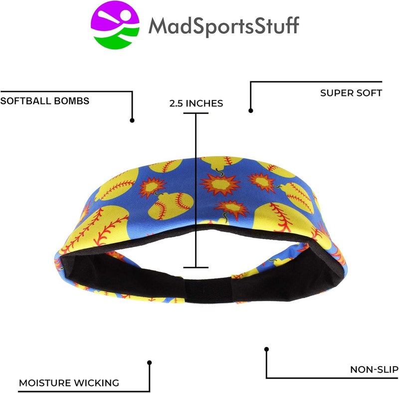MadSportsStuff Softball Bomber Headband with Softball Bomb Logos - Image 4