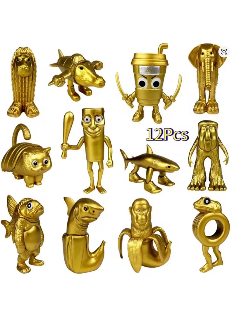 8cm 12Pcs Gold Italian Brainrot Action Figure Toy - Image 3