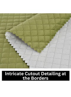 MONISTIC MONISTIC Home 200TC Quilted Velvet Bed Runner Scarf with Matching Cushion CoversBed Linen ScarfDecorative Set for BedroomsHotel RoomsGuest Rooms Light Green  - Image 3
