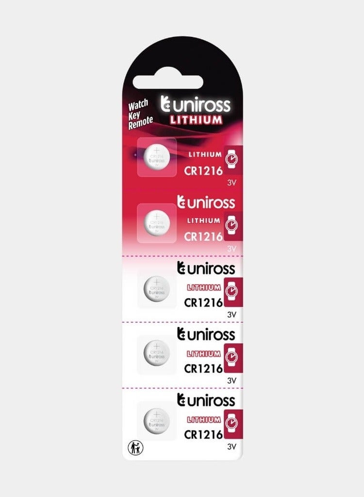 Uniross Lithium Coin Cells CR1216 (Blister of 5)