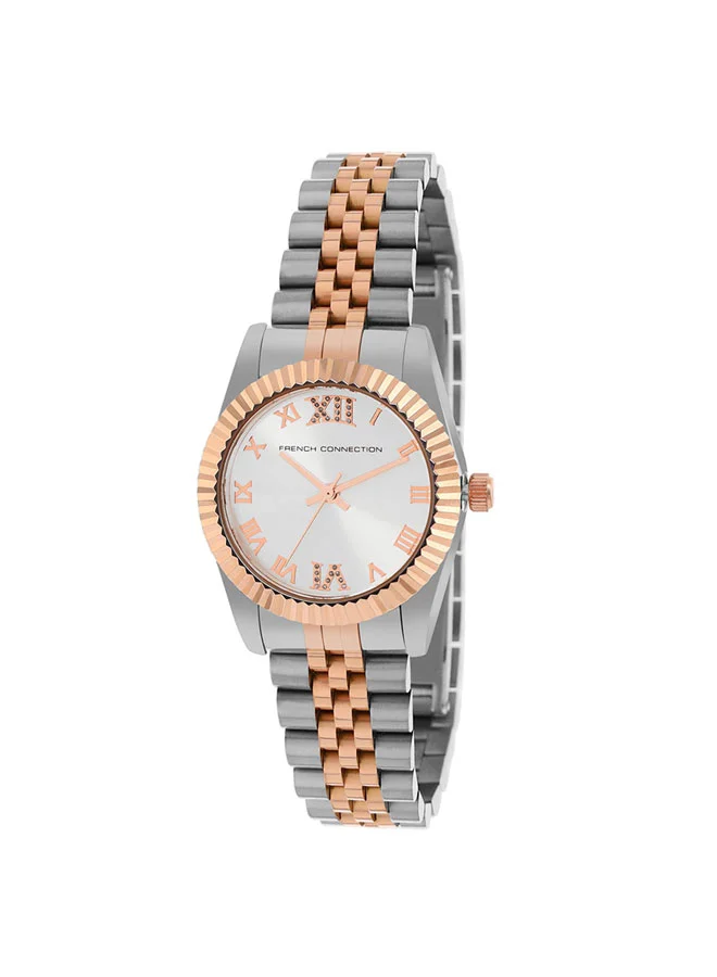 French Connection 34mm Women's Quartz Watch with Silver Dial