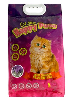 HAPPY PUSS HAPPY PUSS EXTRA CLUMPING PERFUMED BENTONITE CAT LITTER 5L LAVENDER SCENT  - Image 1