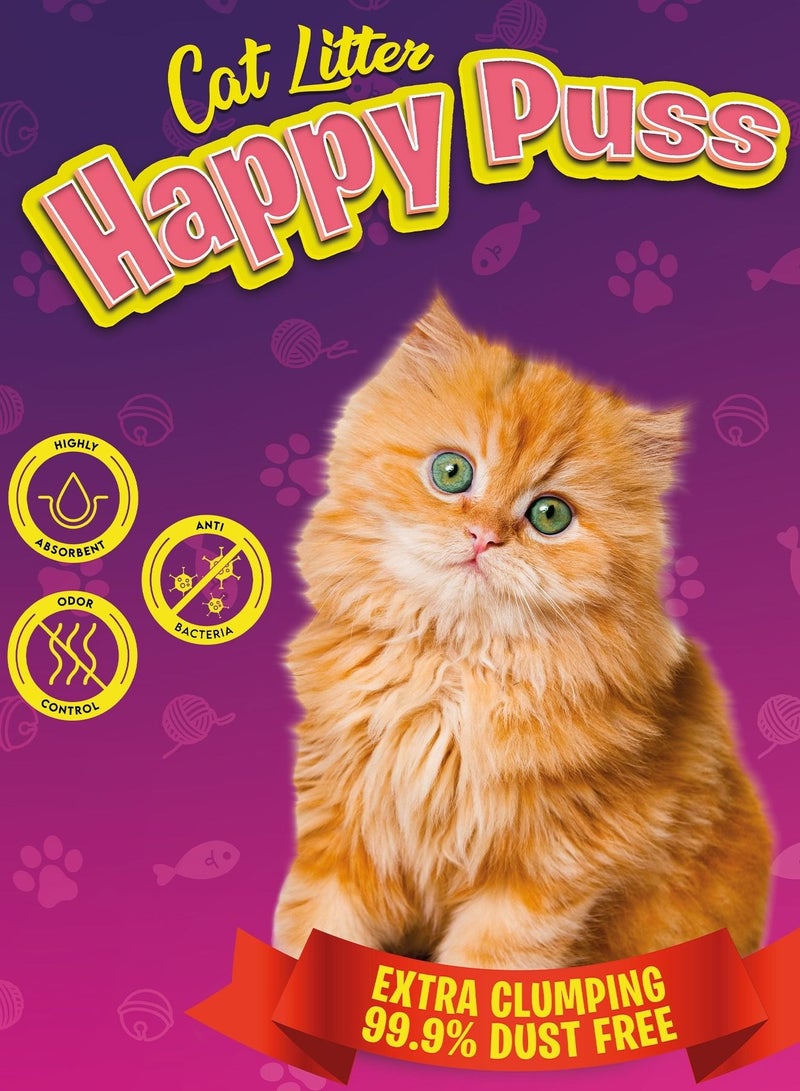 HAPPY PUSS EXTRA CLUMPING PERFUMED BENTONITE CAT LITTER 5L LAVENDER SCENT - Image 5