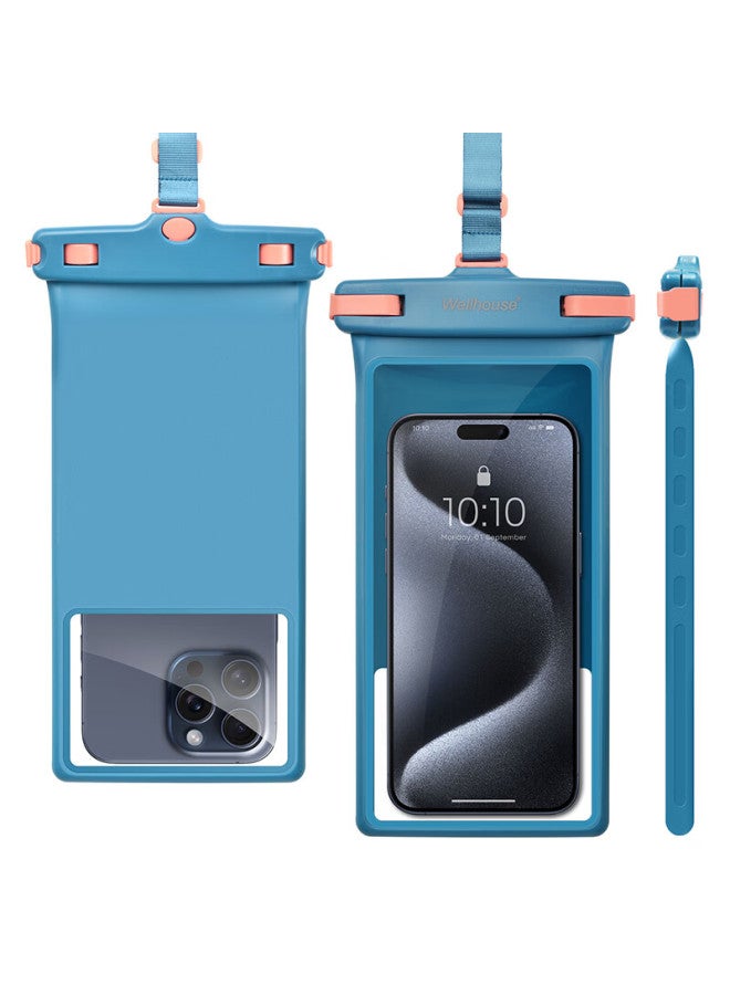Wellhouse Waterproof Phone Pouch For Swimming, Rafting, Diving, Touchscreen Compatible, Extra Large 8-inch, Diamond Blue, Summer - Image 5