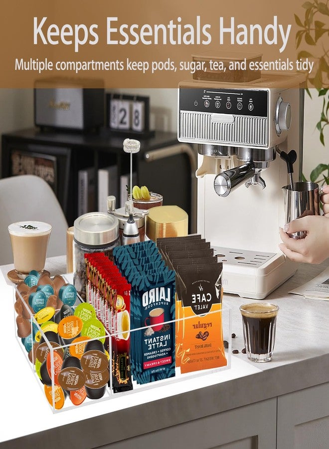 Watpot Coffee Station Organizer for Countertop, Coffee Bar Organizers Caddy for Sugar Packet, Tea Bags, Clear - Image 2