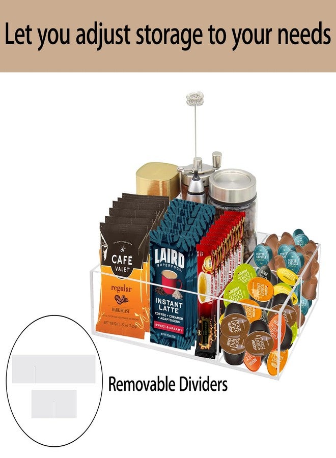 Watpot Coffee Station Organizer for Countertop, Coffee Bar Organizers Caddy for Sugar Packet, Tea Bags, Clear - Image 4