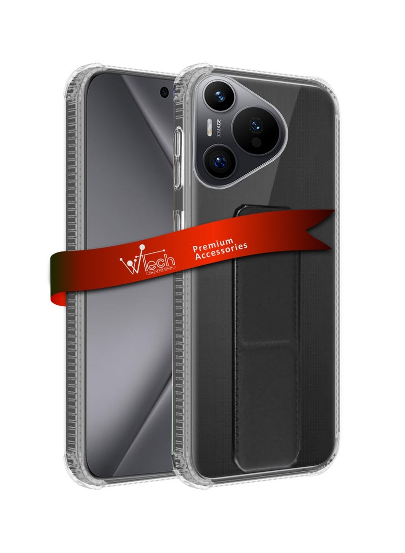 Wtech TPU Hand Grip Air Pillow Case Cover For Huawei Pura 70 Pro / Pura 70 Pro+ / Pura 70 Pro Plus 5G 2024 Clear/Black