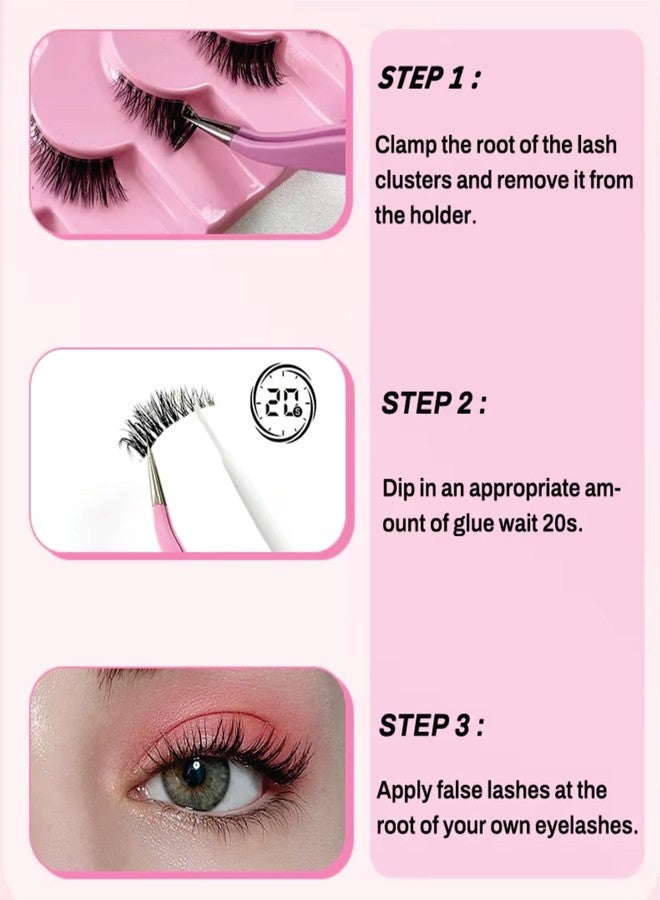 Mayklen Self Adhesive False Eyelashes Natural Look - 10 Pairs, Wispy Faux Mink Eye Lashes For Women Cat Eye Fake Lashes Volume Strip False Eyelash Extension DIY Half Lashes For Women - Image 5