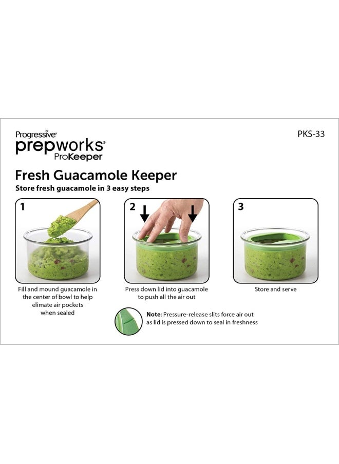 Pks-33 Prepworks By Fresh Guacamole Prokeeper With Air Tight Lid Clear Green W 16.8 X H D 10.2 Cm 4 Cup Capacity Plastic Silicone Cm