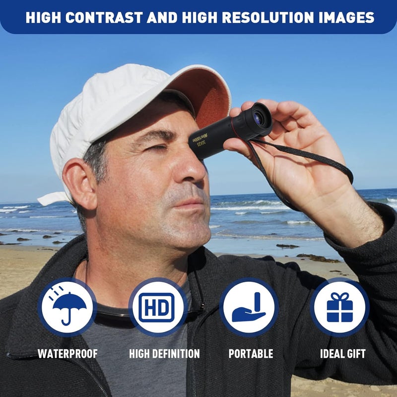 HDAJY Monocular Telescope, Upgrade 30 x 25 HD Monoculars for Adults High Powered, Be Used for Stargazing, Hunting, Black - Image 2