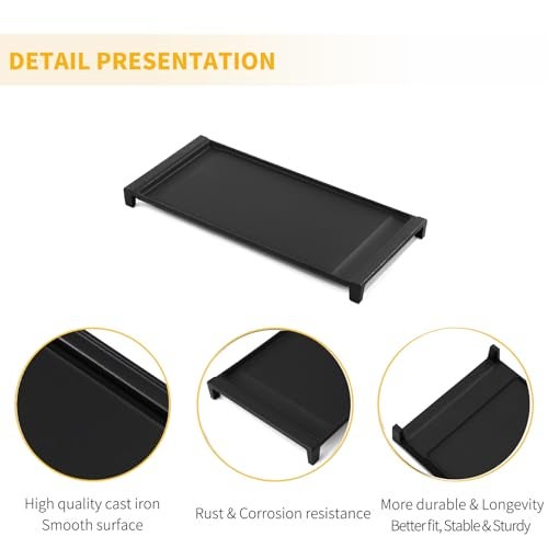 Allstare WB31X24738 Cast Iron Griddle Replacement Parts for GE Gas Stove Parts WB31X49806 Center Griddle Plate Adora 19.5" x 9" General Electric Gas Range Stove Top Griddle GE Cooktop Flat Top Pan - Image 4