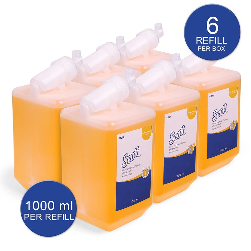Scott Shower Gel Head Body Gel with Hair Conditioner Pack of 6 1LCassette Total 6 Liters Cologne Fragrance 1107A - Image 3