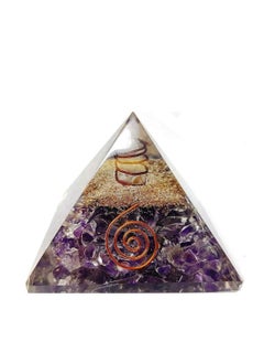 REBUY Orgonite Pyramid for Reiki Healing/Vastu Fengshui/Meditation/Yoga/Home & Office Decor Gift/Aura Cleansing 60-70 mm (Amethyst Orgonite Pyrami)