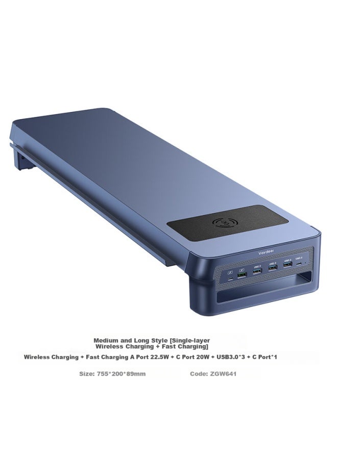 Deer Is Luwai Computer Monitor Riser, Usb Expansion Desk, Heightened Display Stand, Keyboard And Phone Tablet Storage Rack, Fast Charging Wireless Charging Zw0641-jd - Image 1