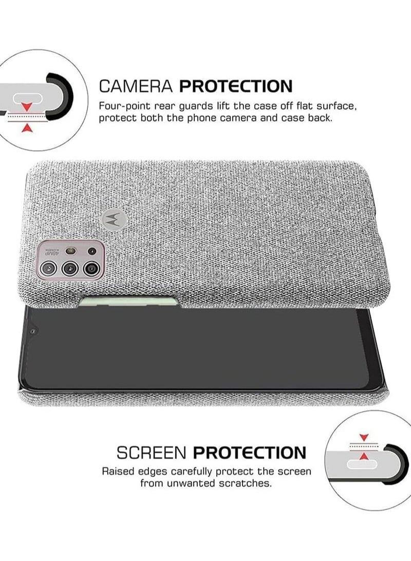 general Case Compatible with Moto G30, Non-Slip Cloth Pattern Hard PC Back Cover Compatible with Moto G10 / G20 / G30 6.5'', Slim Lightweight Scratch Resistant - Image 4