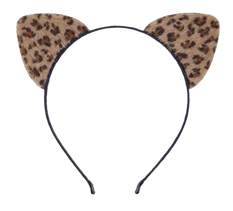 ASHONE Store Cat Ears Headband for Women Cheetah Ears Headband Costume Hair Accessories for Halloween Party Cosplay (Brown, One Size) - Image 1