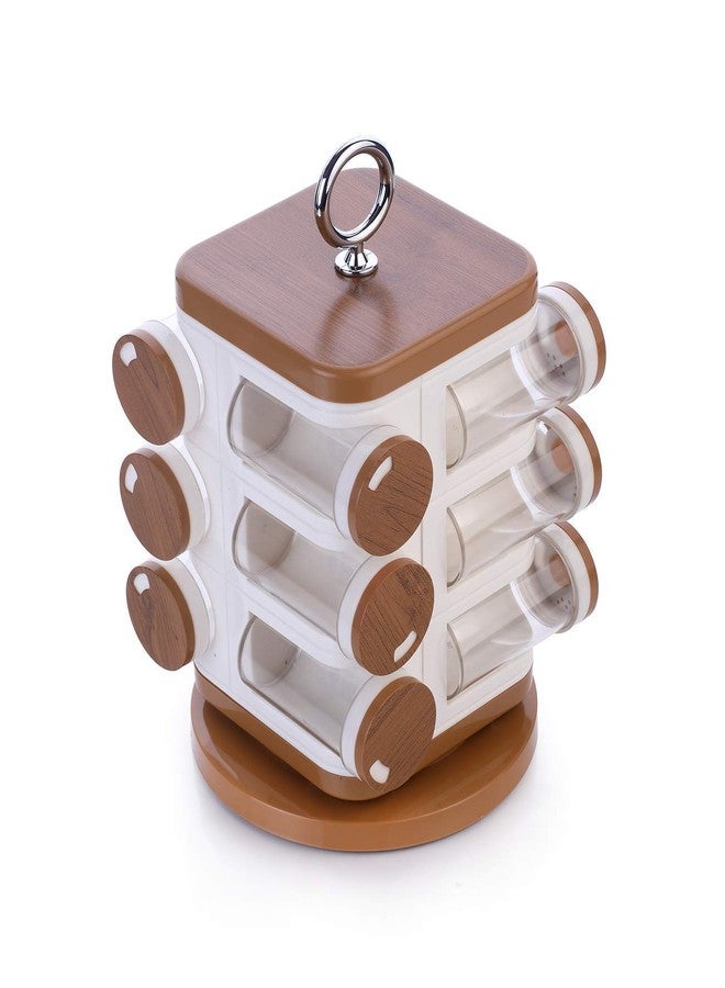 Lapras 𝟏𝟓 𝐘𝐞𝐚𝐫𝐬 𝐆𝐮𝐚𝐫𝐚𝐧𝐭𝐞𝐞, Plastic Revolving Spice Rack 12 Jars Set, Stainless Steel Countertop Spice Organizer, Rotating Jar Holder for Kitchen, Durable & Easy Refill (Multicolor) - Image 1