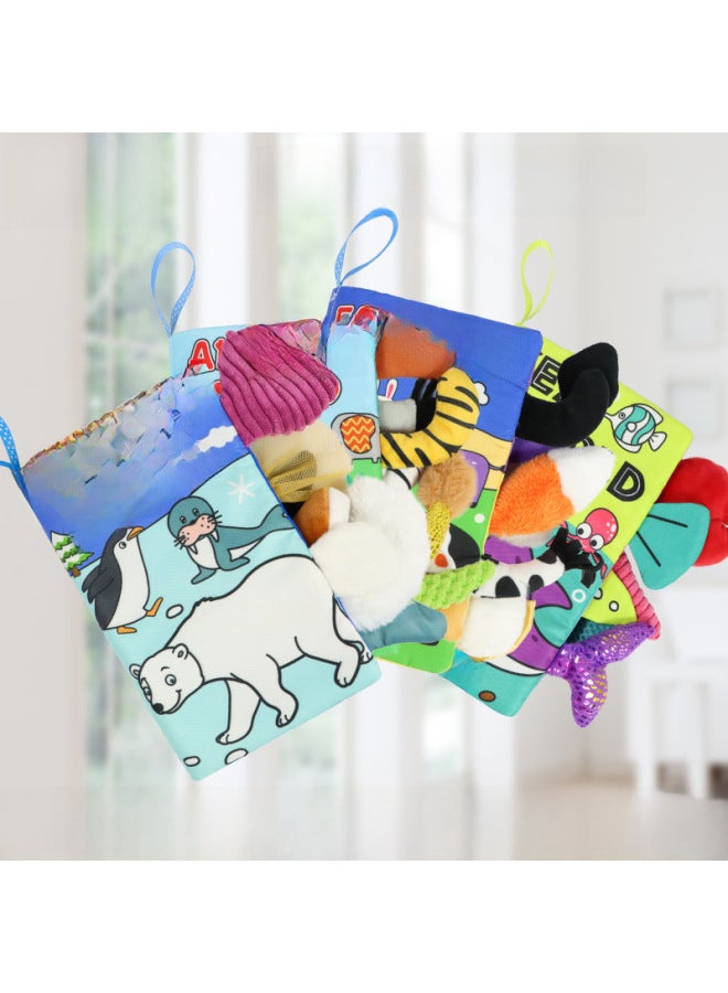 Baby Tear Tail Cloth Book Baby 0-1 Year Old Cloth Book Children's Ring Paper Three-dimensional Enlightenment Farm Early Education Cloth Book-Color:Glacier Tail Cloth Book  - Image 3