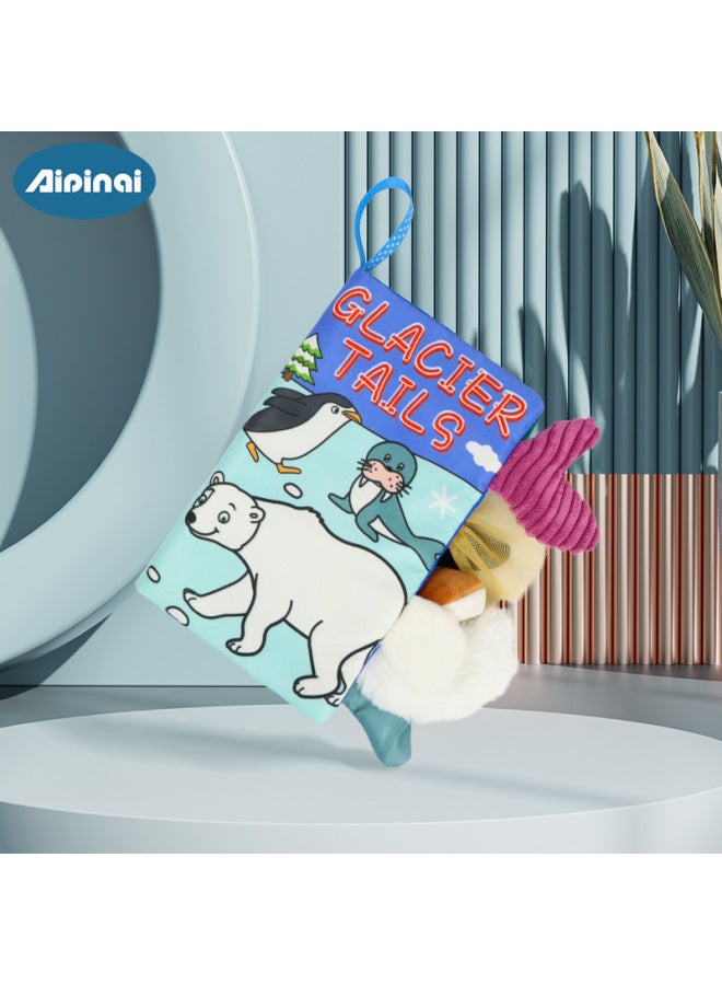 Baby Tear Tail Cloth Book Baby 0-1 Year Old Cloth Book Children's Ring Paper Three-dimensional Enlightenment Farm Early Education Cloth Book-Color:Glacier Tail Cloth Book  - Image 1