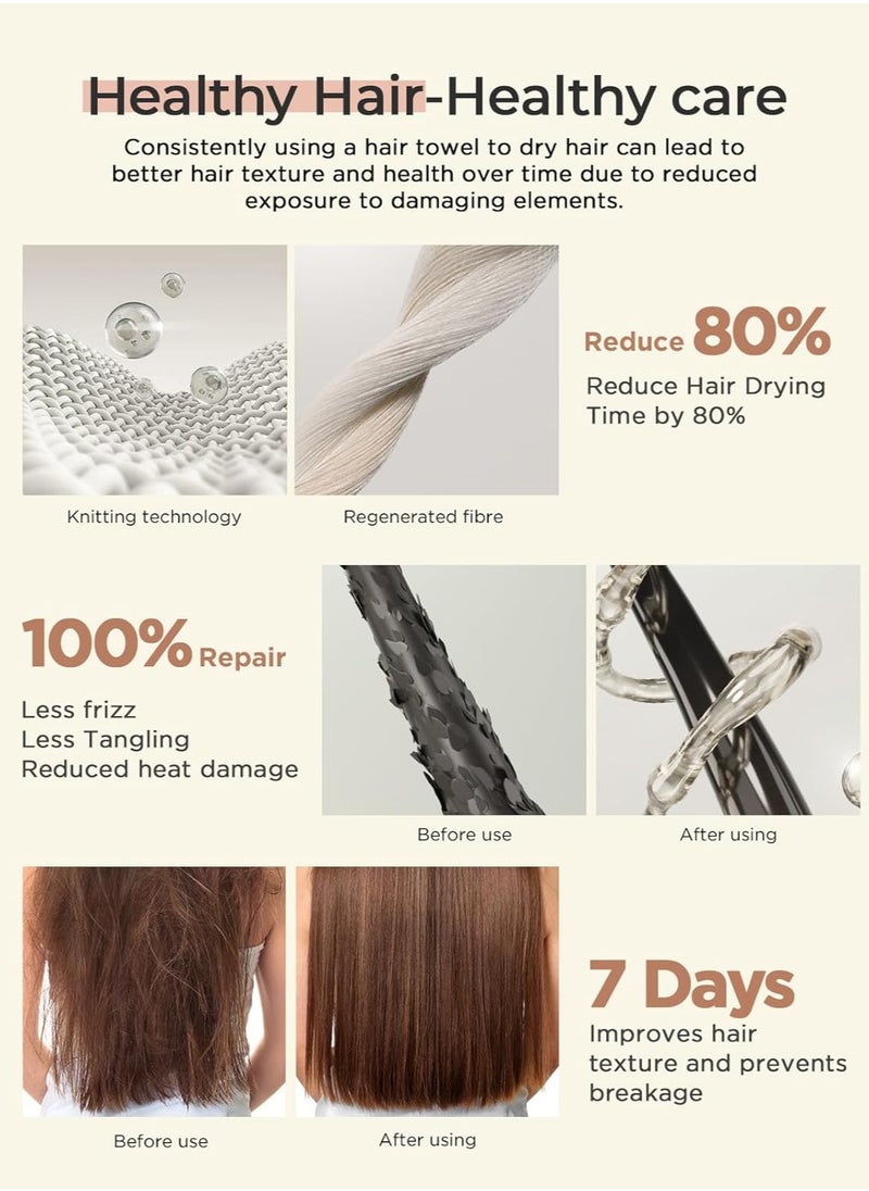 FASHION HOME - 3 Packs Microfiber Hair Towel Turbans Wrap Anti Frizz Quick Drying Absorbent and Lightweight - Image 1