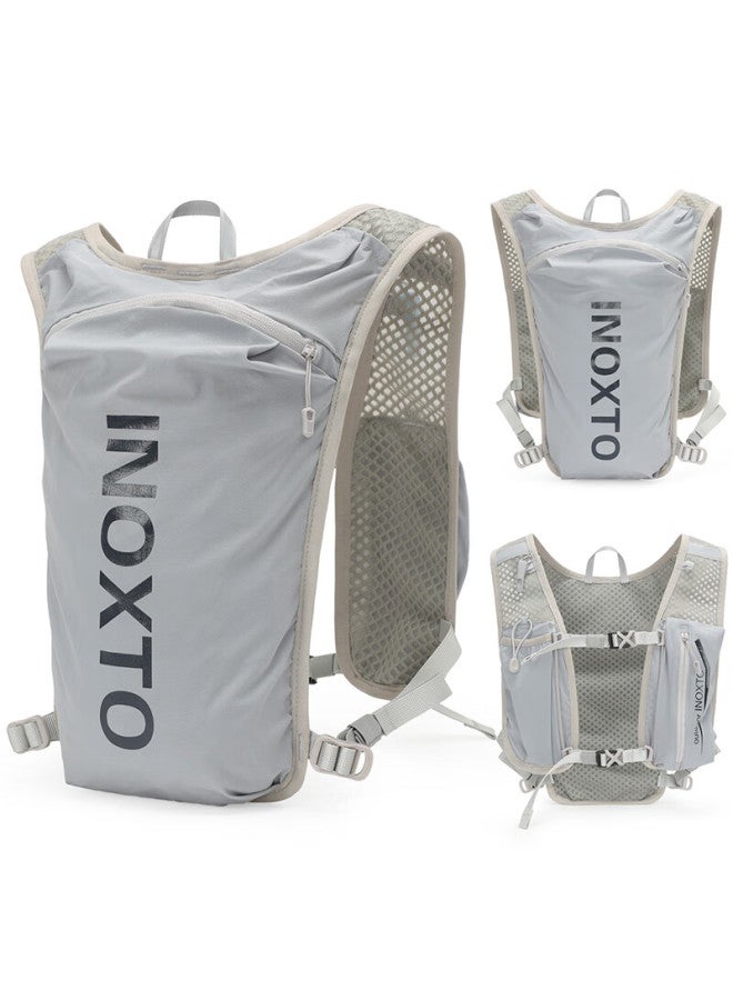 INOXTO Inoxto Lightweight Breathable Quick-dry 5l Running Backpack With Hydration Bladder, 591 Gray With Deep Blue + Hydration Bladder  - Image 3
