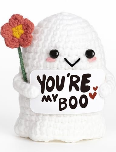 Frabaca Youre My Boo Crochet Ghost Anniversary Love Gifts for Women Men Her Him Boyfriend Girlfriend Easter Basket Stuffers for Adult Cute Holiday Essentials for Valentine Birthday Halloween Christmas - Image 1