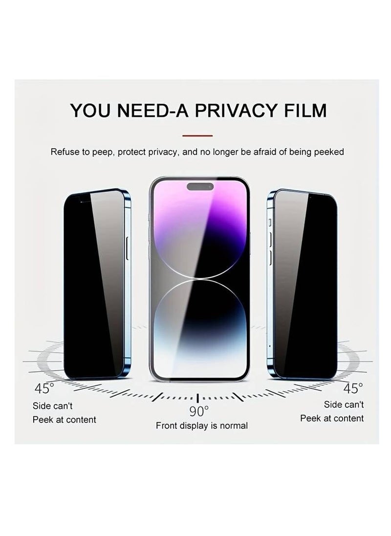 جيلاتين واقي شاشة خصوصية unipro لهاتف iPhone 12 Pro Max – ثلاثي الأبعاد، لاصق كامل، مضاد للتجسس، صلابة 9H، مضاد لبصمات الأصابع  - Image 2