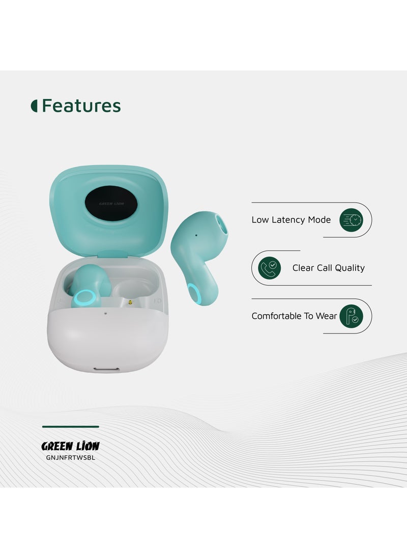 GREEN LION - Jenifer True Wireless Earbuds TWS / Voice Assistant / Touch Control / Breathing Lights / Low Latency Mode / Clear Call Quality / Comfortable / High-Quality Sound / Immersive Audio - Sky Blue - Image 1