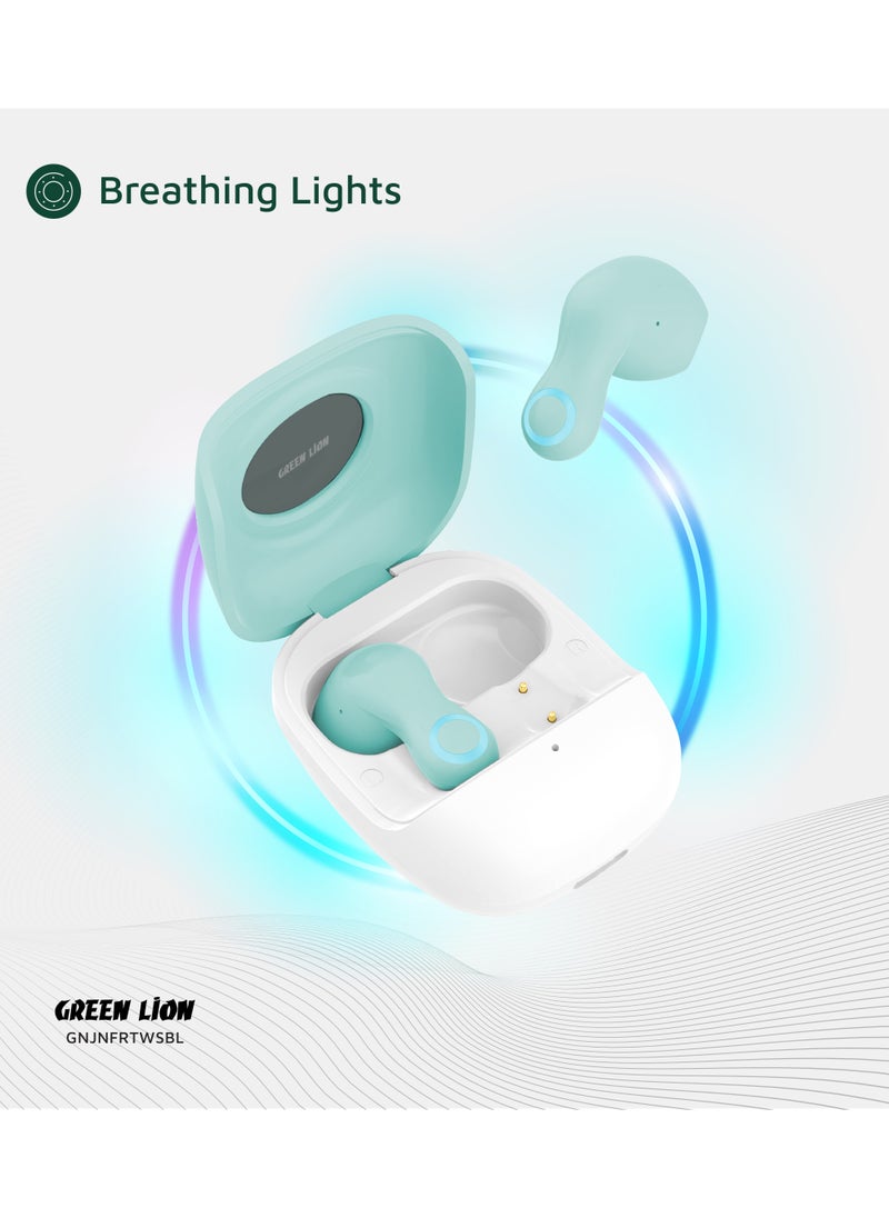 GREEN LION - Jenifer True Wireless Earbuds TWS / Voice Assistant / Touch Control / Breathing Lights / Low Latency Mode / Clear Call Quality / Comfortable / High-Quality Sound / Immersive Audio - Sky Blue - Image 1