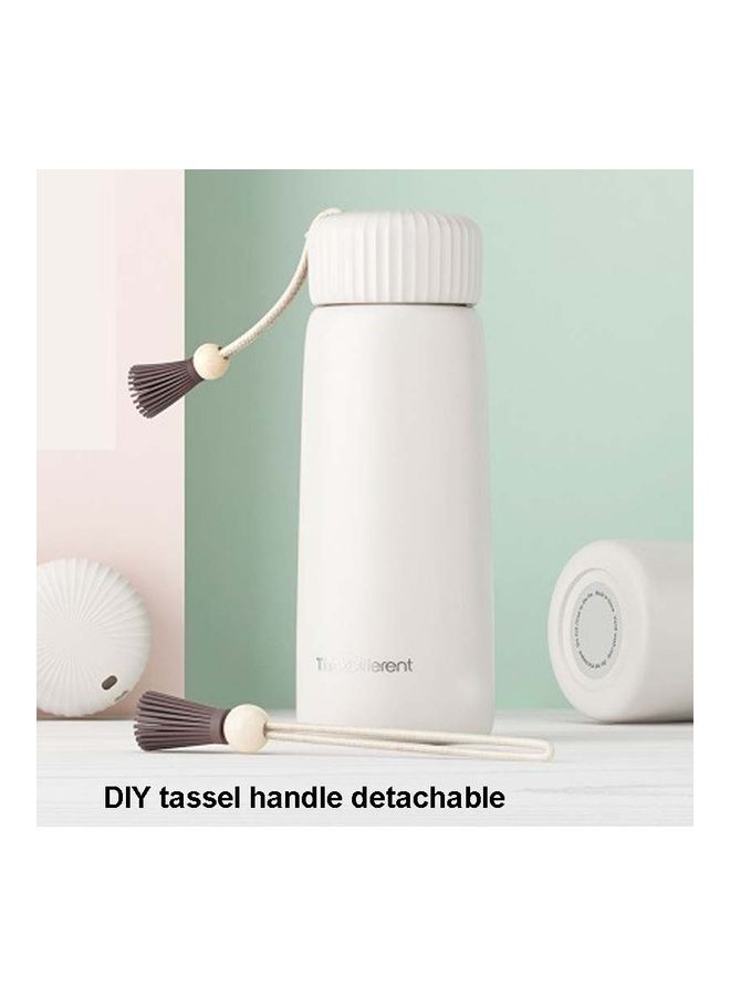 NIBEMINENT Stainless Steel Tassel Vacuum Flask White/Beige  - Image 3