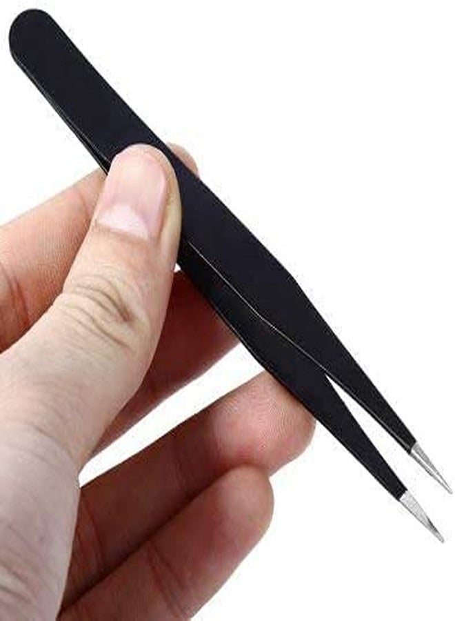 RABBIT® Tweezers for Mobile & Electronics Repair - 12 Pcs, Black Coated, Anti-Static, Non-Magnetic, ESD Safe - Image 2