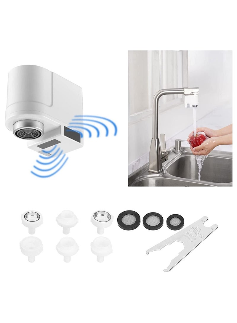 Touchless Faucet Adapter Automatic Smart Motion Sensor Hands Induction Automatic Kitchen Bathroom Sink Water Saver Motion Sensor Adapter Water Overflow Protection for Kitchen Basin Hotel - Image 1